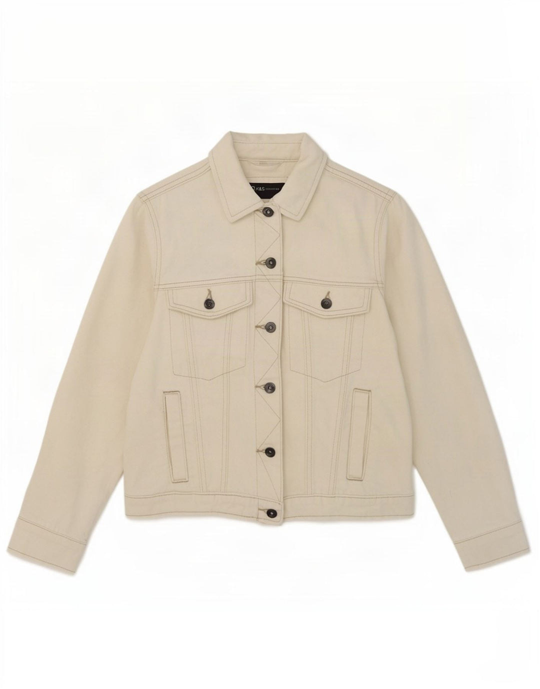 Marks & Spencer Damen Jeansjacke UK 8 Small Weiße Baumwolle