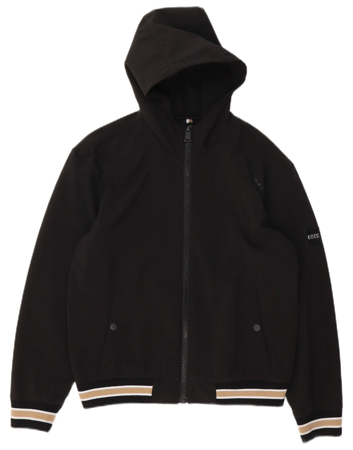 Hugo Boss Jungen-Bomberjacke mit Kapuze, 13–14 Jahre, Größe S, schwarz gestreift