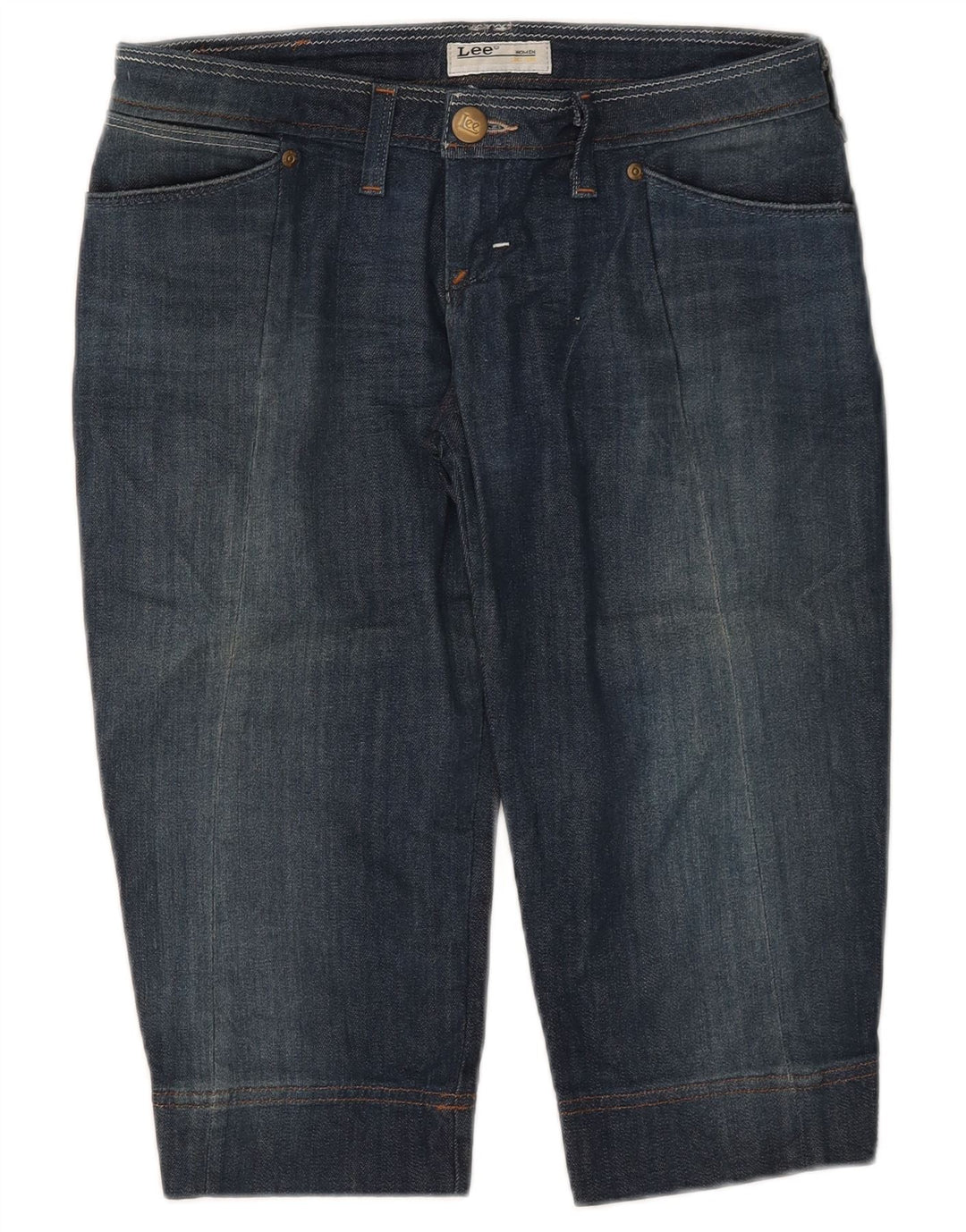Lee Damen Crystal Capri Jeans W30 L16 Marineblau Baumwolle