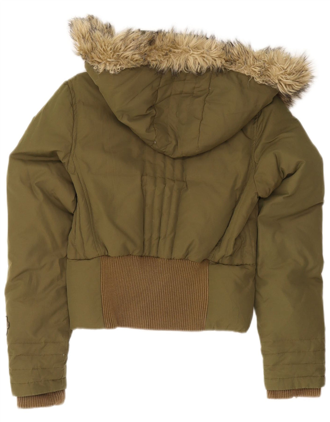 Playlife Wattierte Damenjacke mit Kapuze, UK 10, Größe S, Khaki