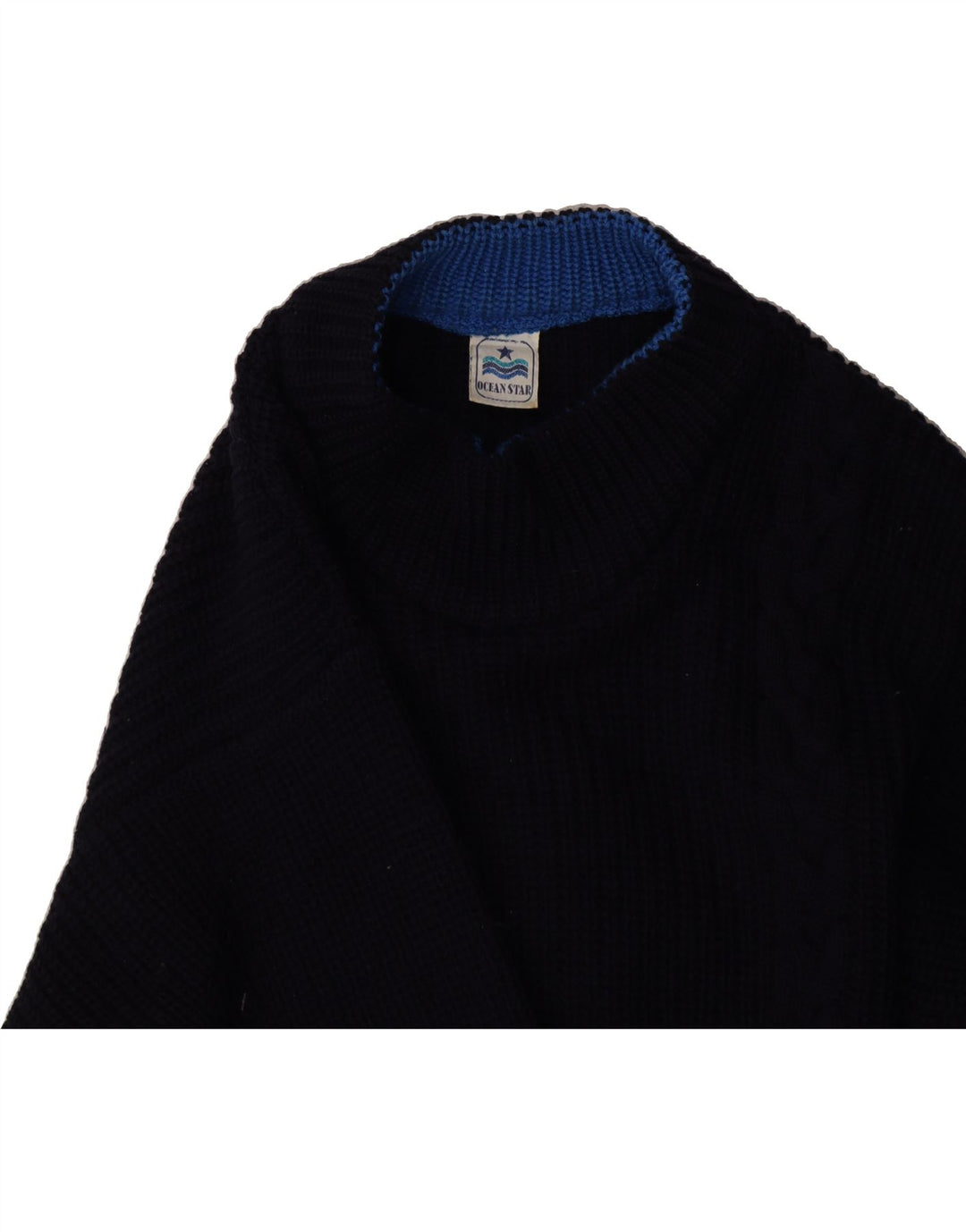 OCEAN STAR Womens Turtle Neck Jumper Sweater IT 48 XL Navy Blue Wool Vintage Ocean Star and Second-Hand Ocean Star from Messina Hembry 