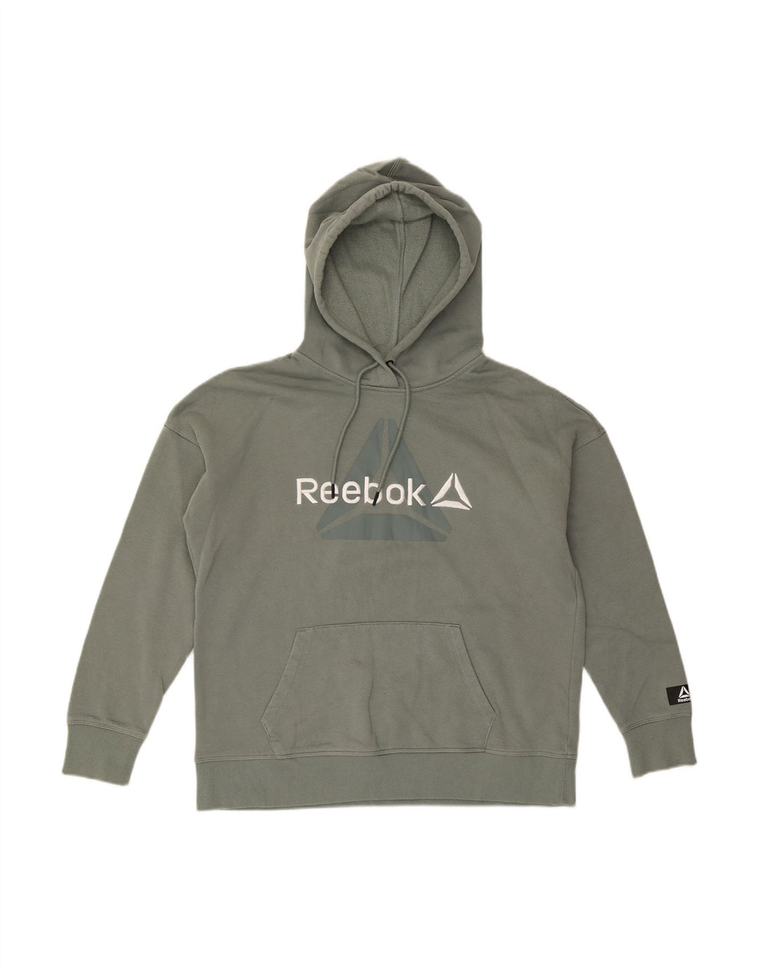 REEBOK Mens Graphic Hoodie Jumper Medium Grey Cotton