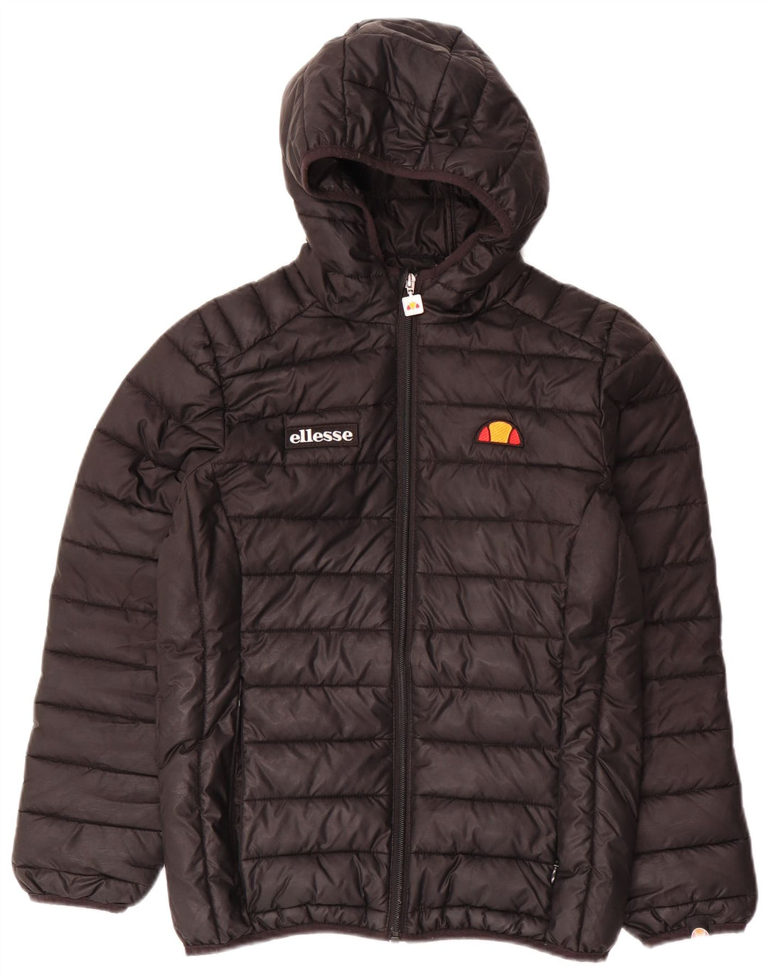 Ellesse Wattierte Jacke mit Kapuze für Jungen, 12–13 Jahre, schwarzes Polyester