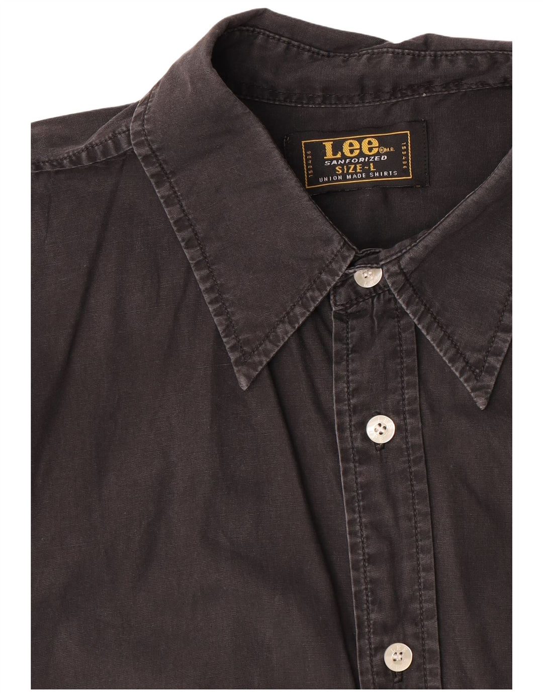 Lee Herren-Kurzarmhemd, groß, aus schwarzer Baumwolle