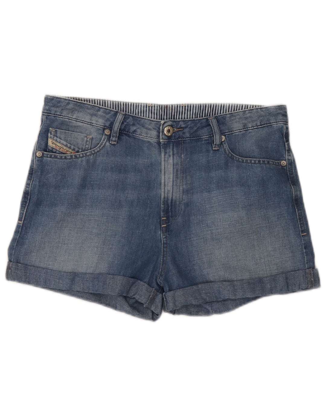Diesel Damen Jeansshorts W28 mittelblaue Baumwolle