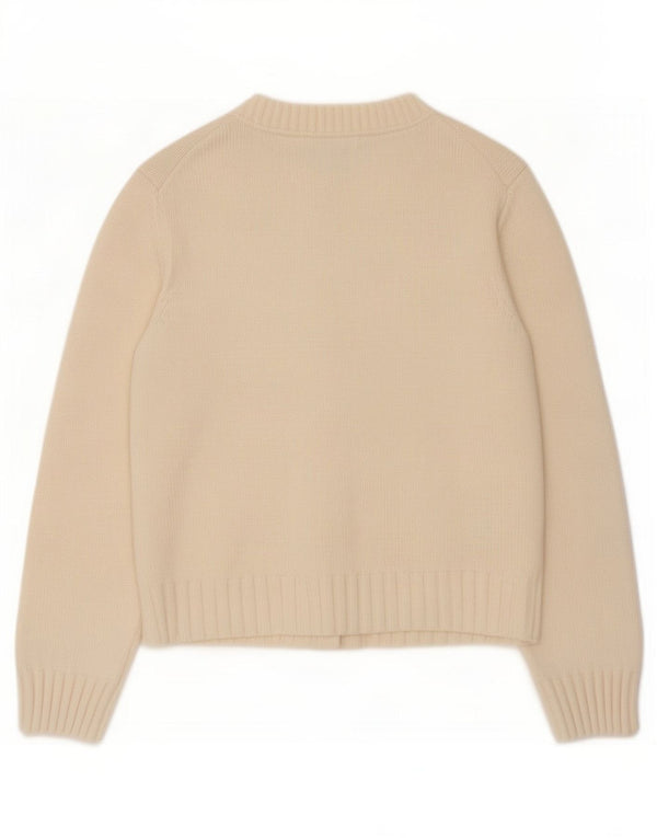Marks & Spencer Damen-Strickjacke in Übergröße, Gr. 6, XS, cremefarbene Baumwolle