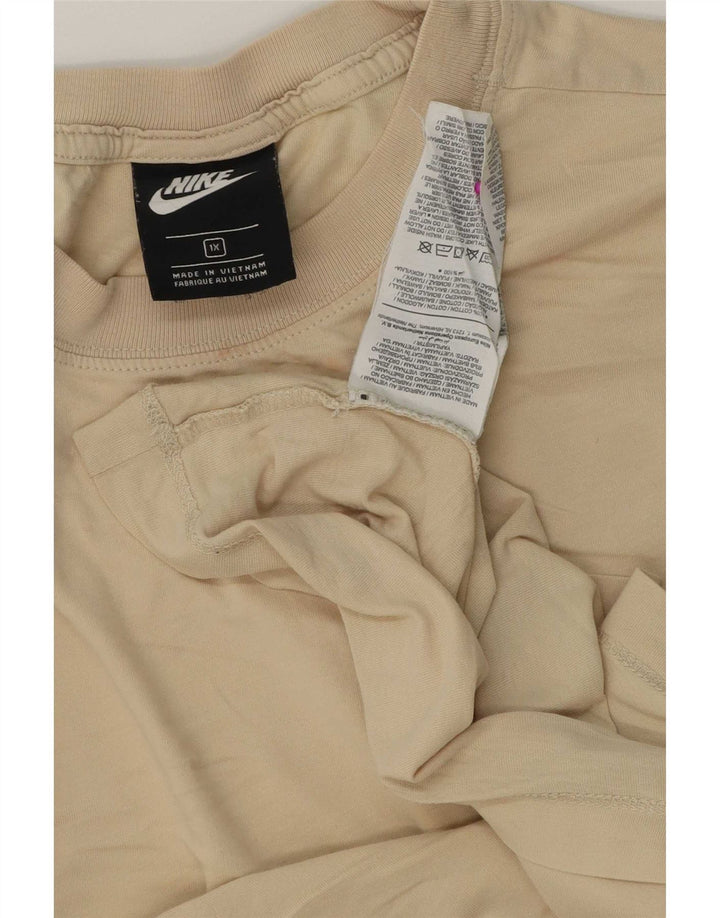 Nike Herren T-Shirt Top XL Beige Baumwolle
