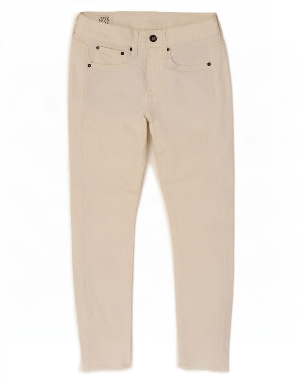 G-Star Damen 3301 Mid Rise Crop Skinny Jeans W26 L23 Weiße Baumwolle
