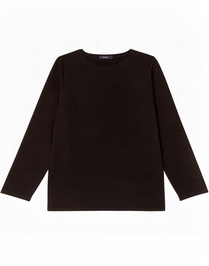 Marks & Spencer Damen Top Langarm UK 16 Large Schwarz Baumwolle
