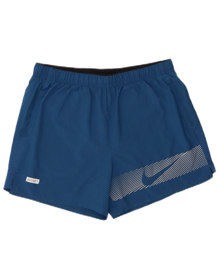 Nike Herren Dri Fit Graphic Sport Shorts, Größe L, Blau, Polyester