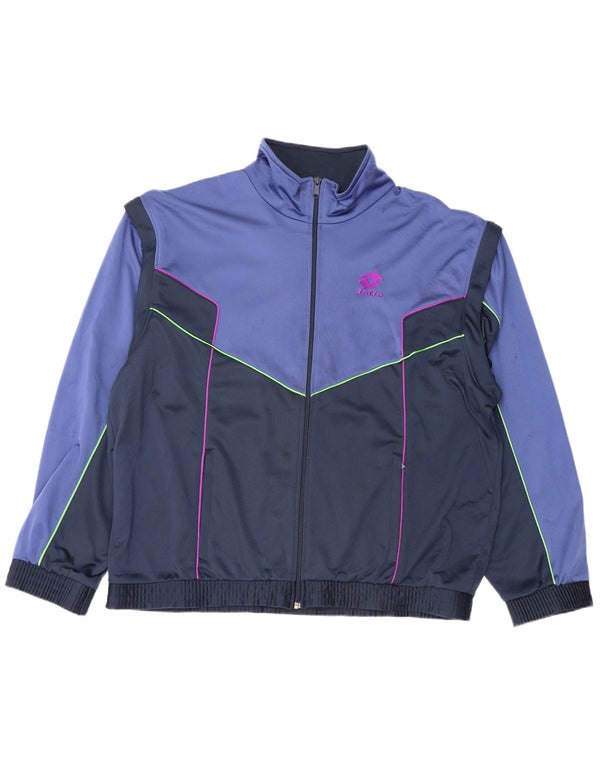 LOTTO Herren-Trainingsanzug-Oberteil, Jacke, XL, Blau, Farbblock