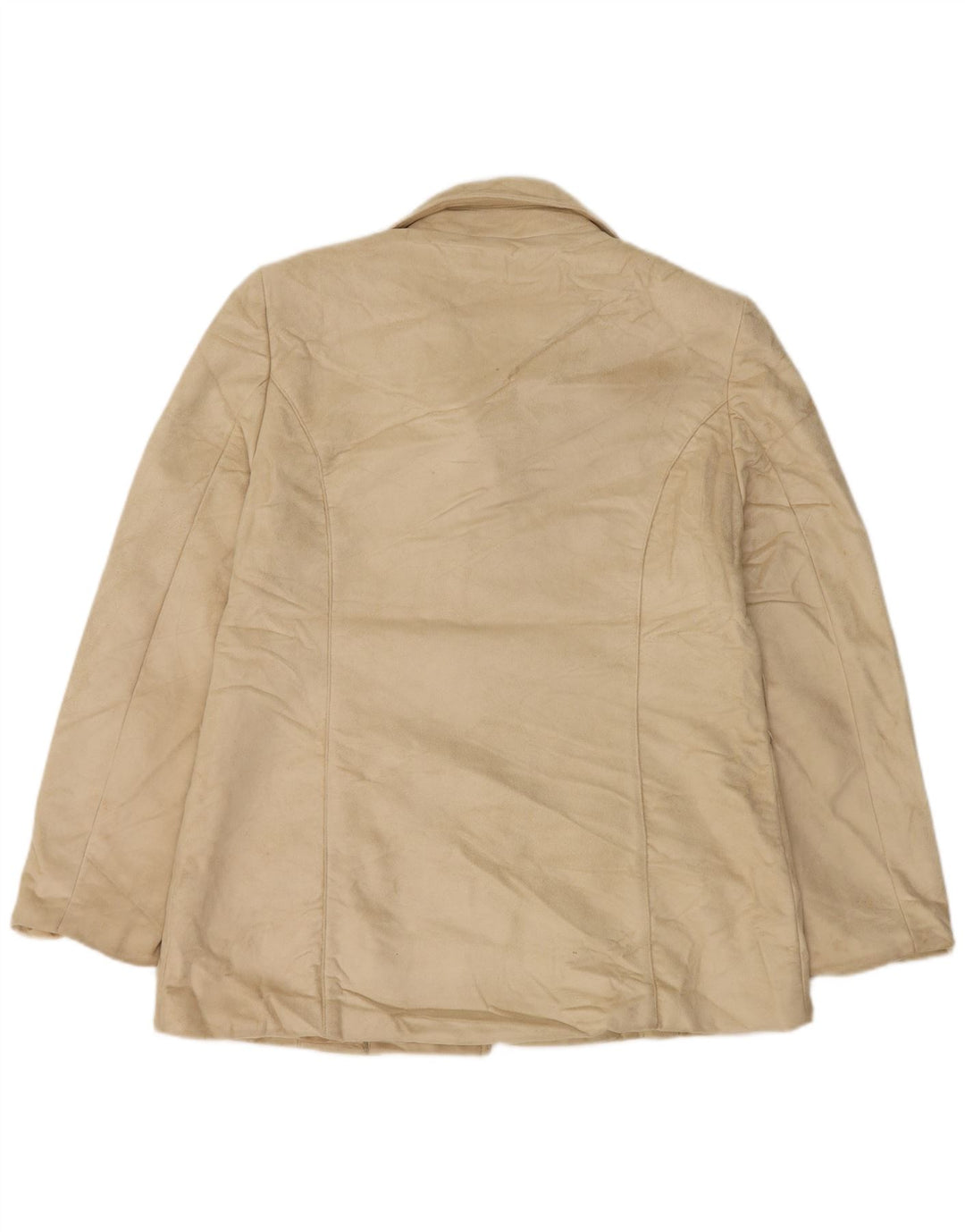CALVIN KLEIN Damen 3-Knopf-Blazerjacke UK 16 Large Beige Polyester