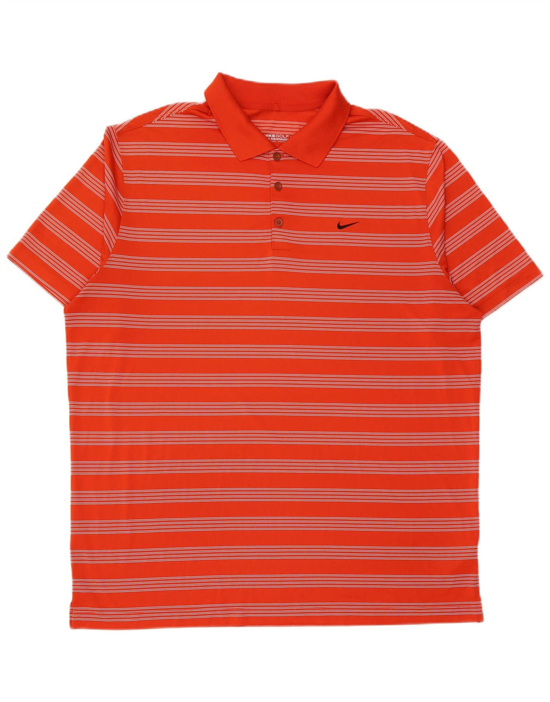 Nike Herren Dri Fit Poloshirt 2XL Orange gestreift Polyester