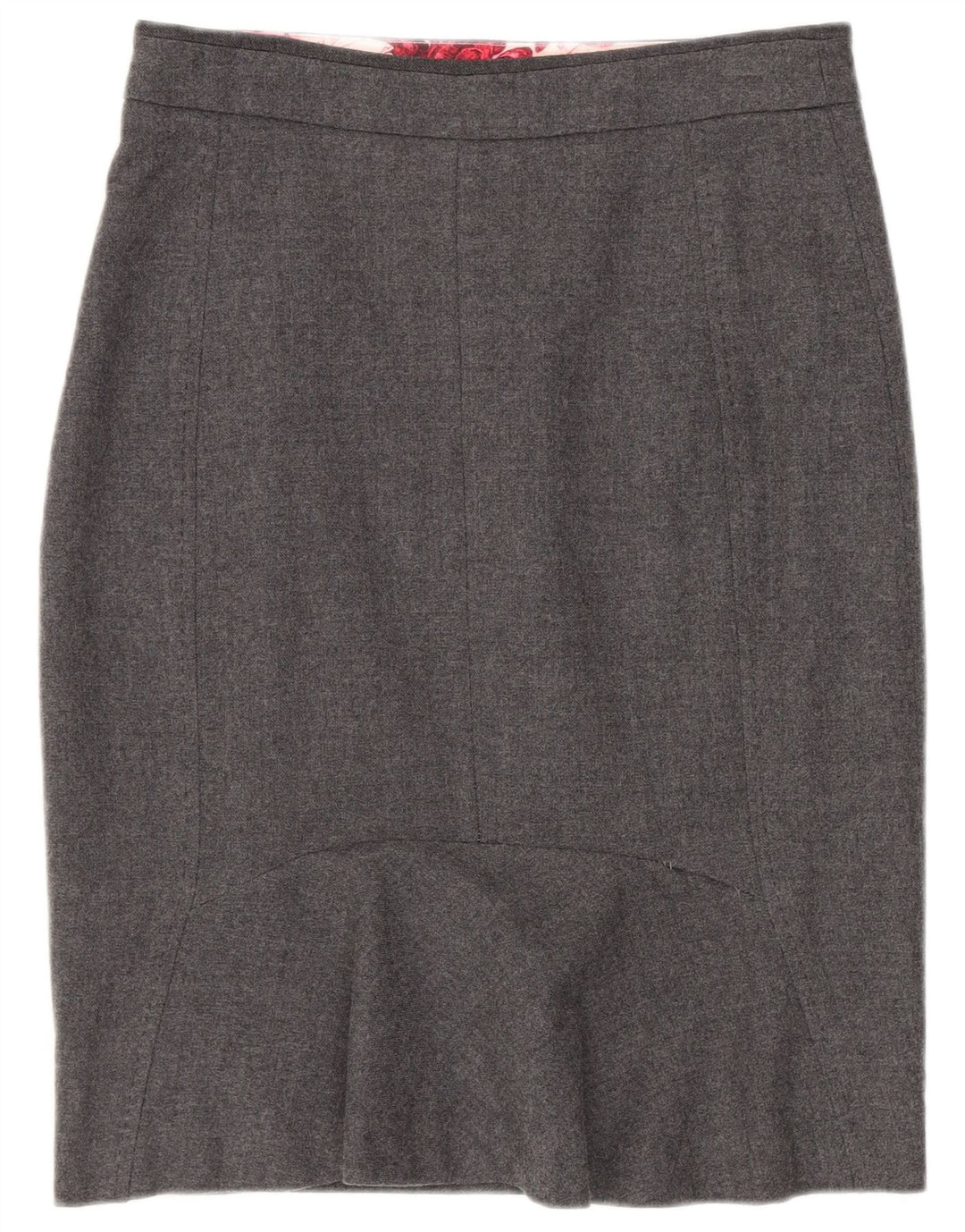 Ted Baker Damen Bleistiftrock Größe 1 XS W26 Graue Schurwolle