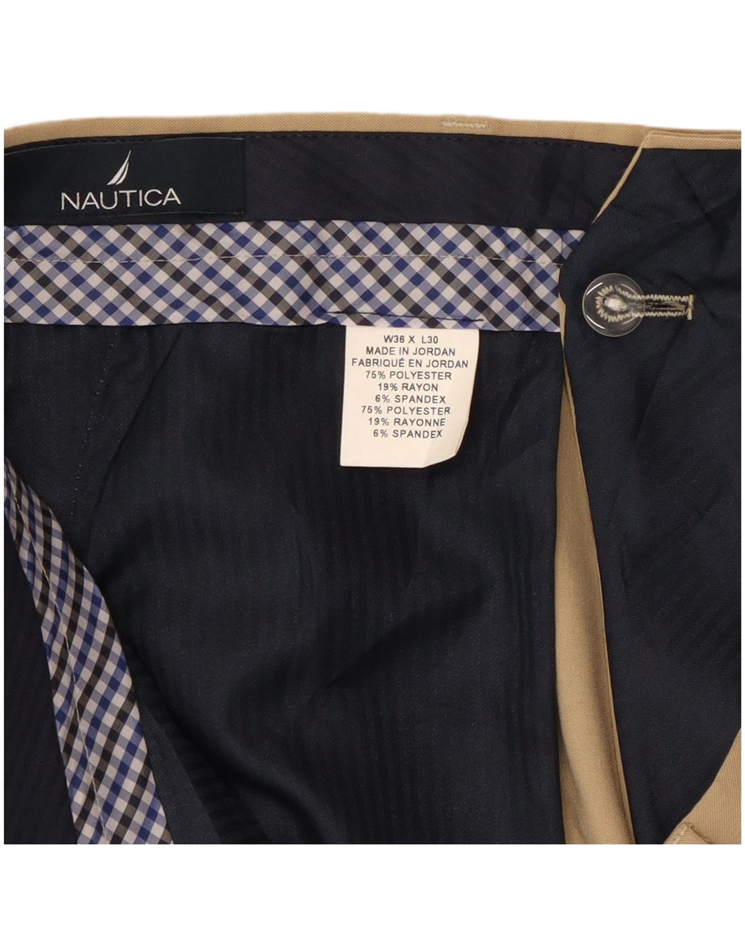 Nautica Herren-Anzughose, gerade, W36, L30, Beige, Polyester