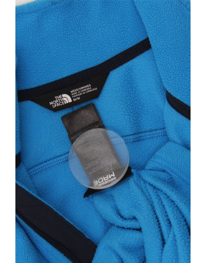THE NORTH FACE Herren-Fleecepullover mit Reißverschluss am Hals, Mittelblau, Farbblock