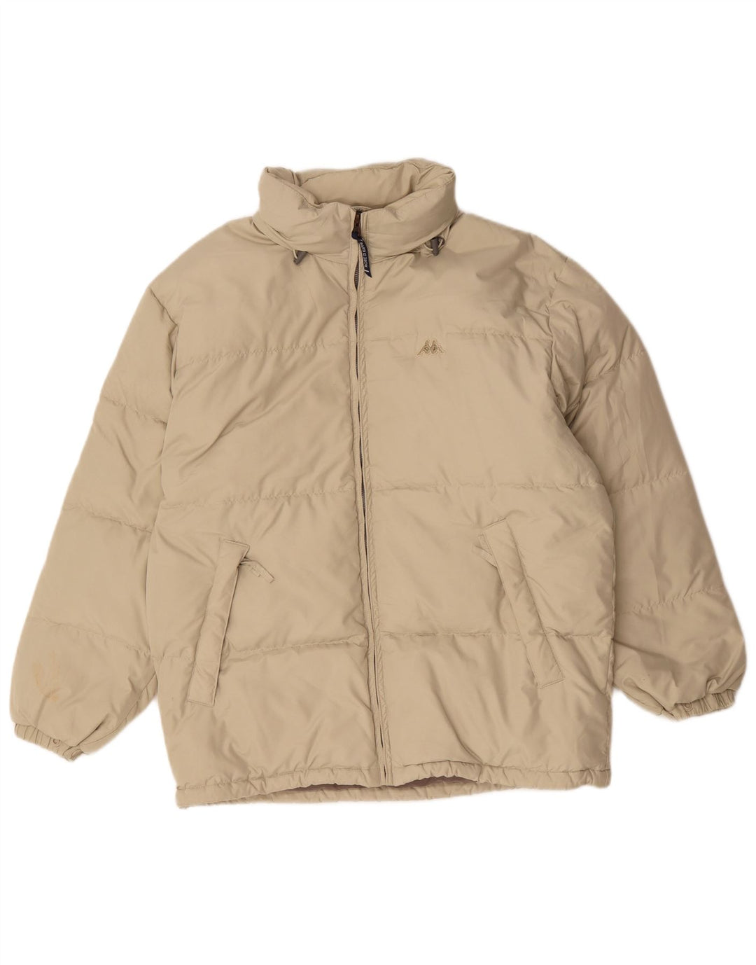 Kappa Herren-Jacke mit Kapuze, lockere Passform, gepolstert, UK 36, Größe S, Beige, Polyester