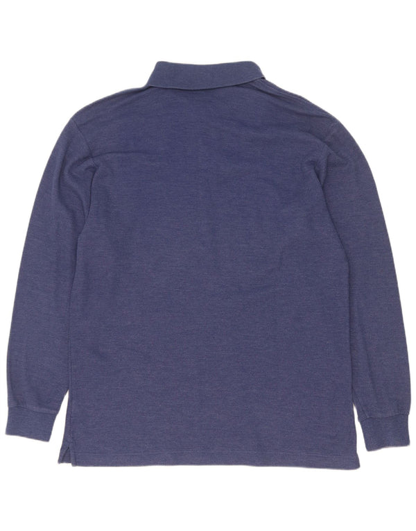 Fila Herren Langarm-Poloshirt IT 50 mittelblaue Baumwolle