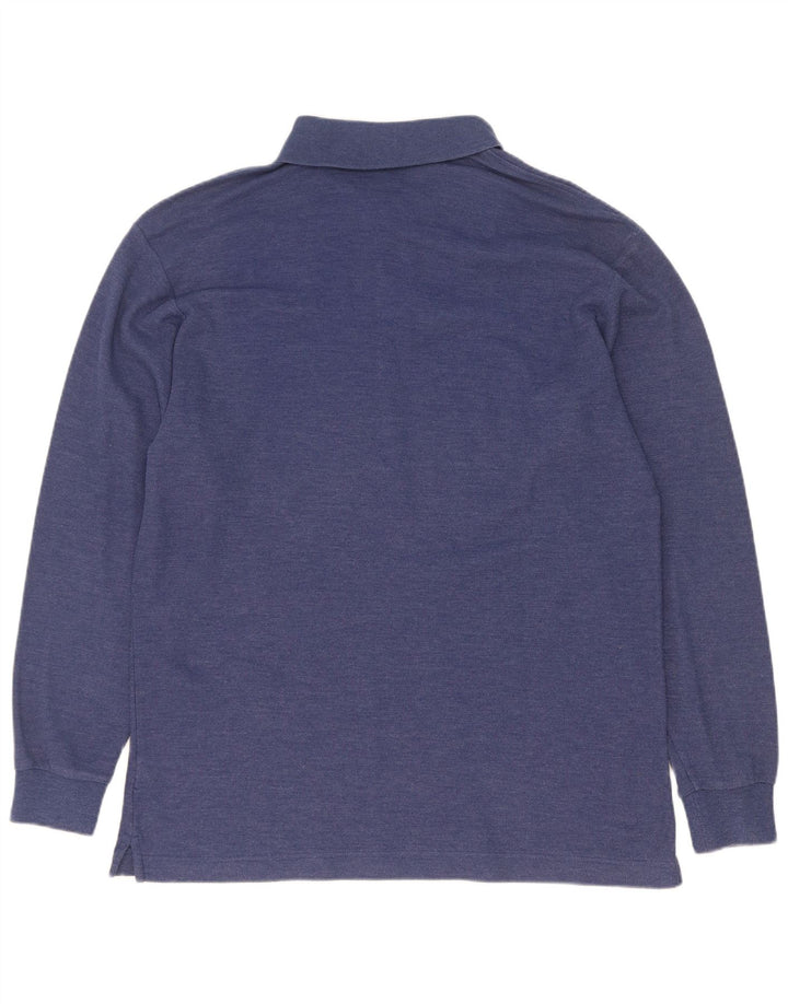 Fila Herren Langarm-Poloshirt IT 50 mittelblaue Baumwolle