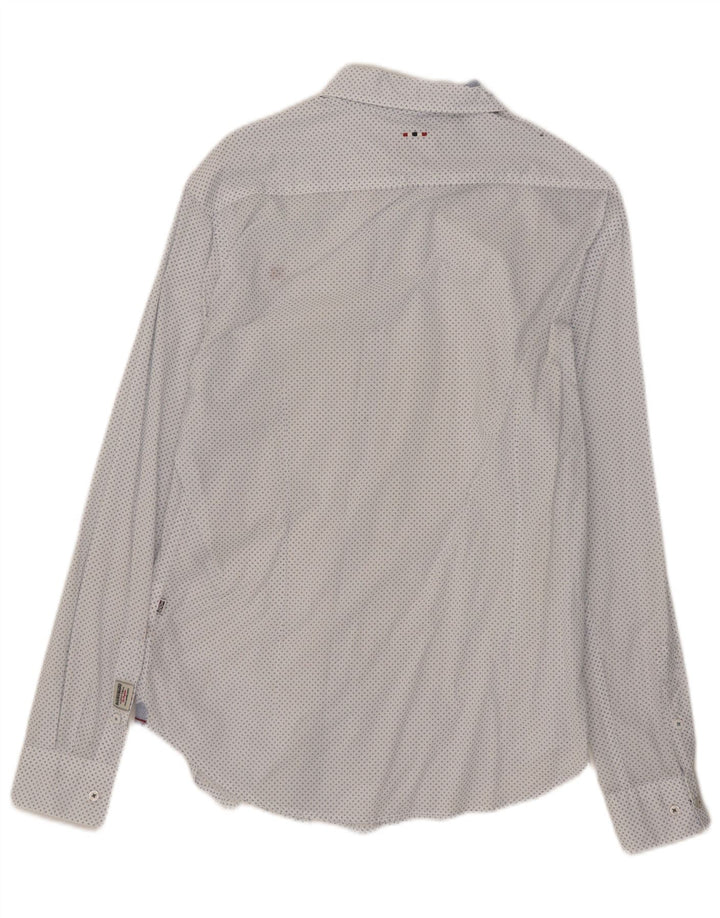 Napapijri Slim-Fit-Hemd für Herren, mittelweiß gepunktet