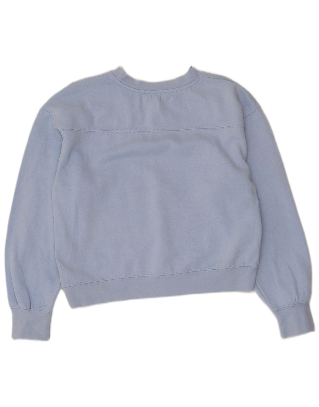 Zara Damen Crop Sweatshirt Pullover UK 10 Small Blau Polyester