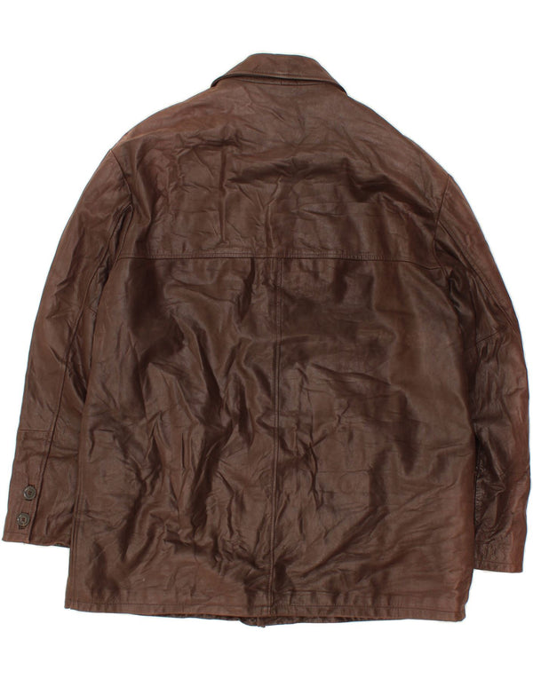 VINTAGE Herren Ledermantel IT 58 4XL Braunes Leder