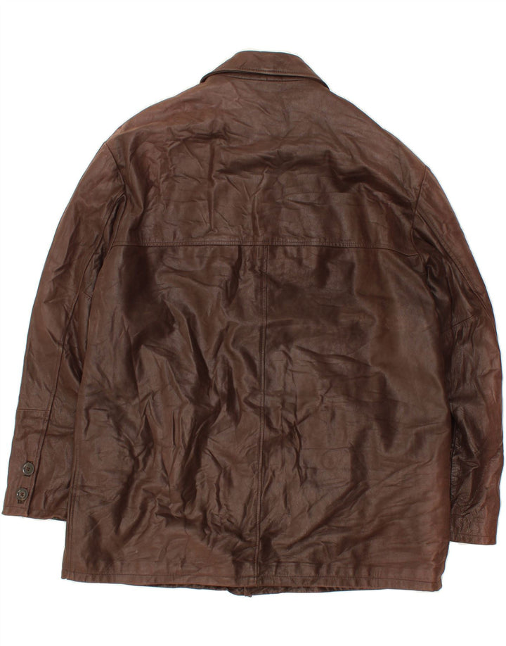 VINTAGE Herren Ledermantel IT 58 4XL Braunes Leder