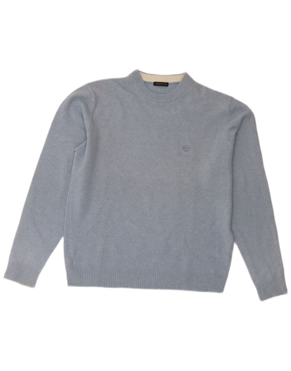 Sergio Tacchini Damen Pullover mit Rundhalsausschnitt UK 18 XL Blaue Lammwolle