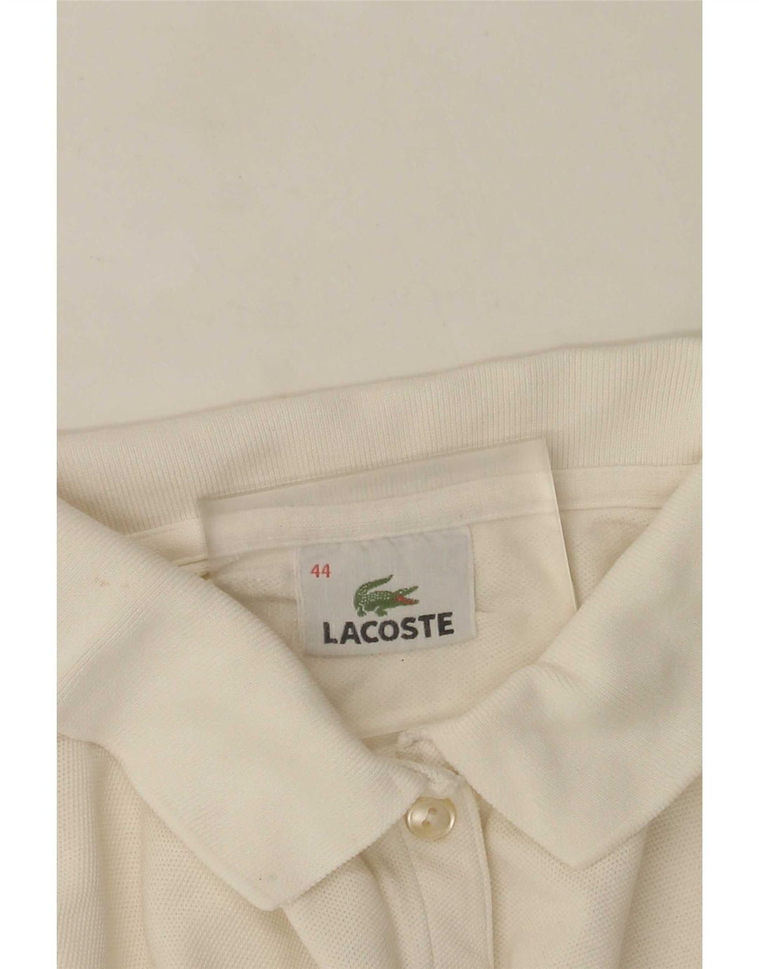Lacoste Damen Langarm-Poloshirt, Größe 44, groß, Weiß