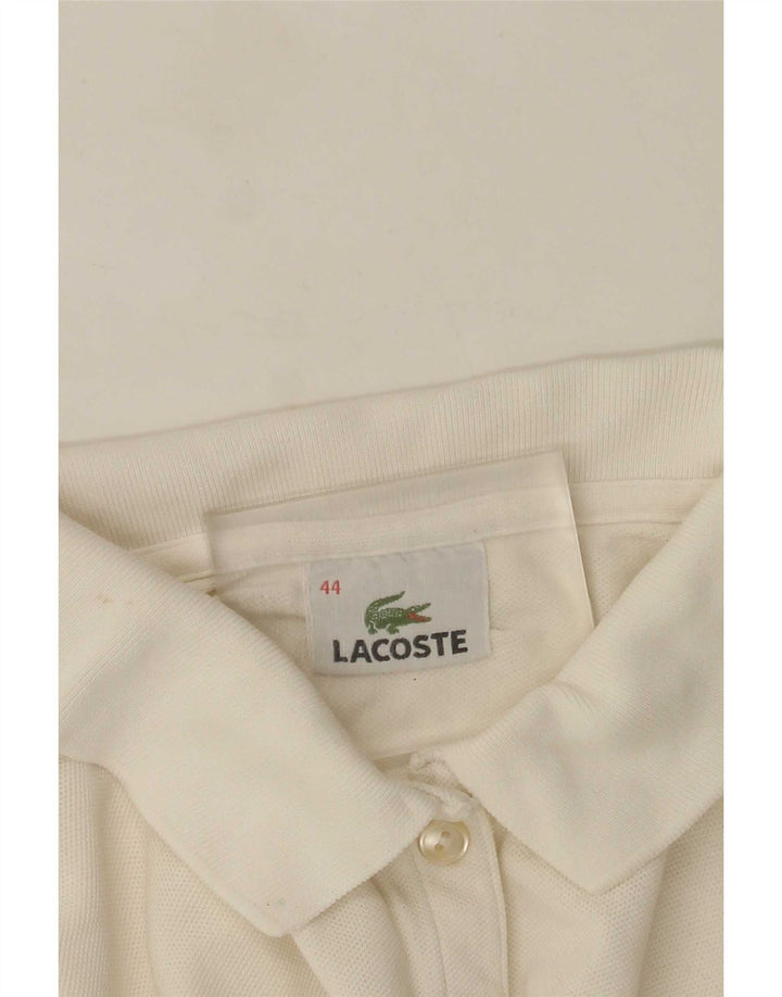 Lacoste Damen Langarm-Poloshirt, Größe 44, groß, Weiß