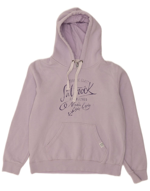 Saltrock Womens Graphic Relaxed Fit Hoodie Pullover UK 12 Medium Purple