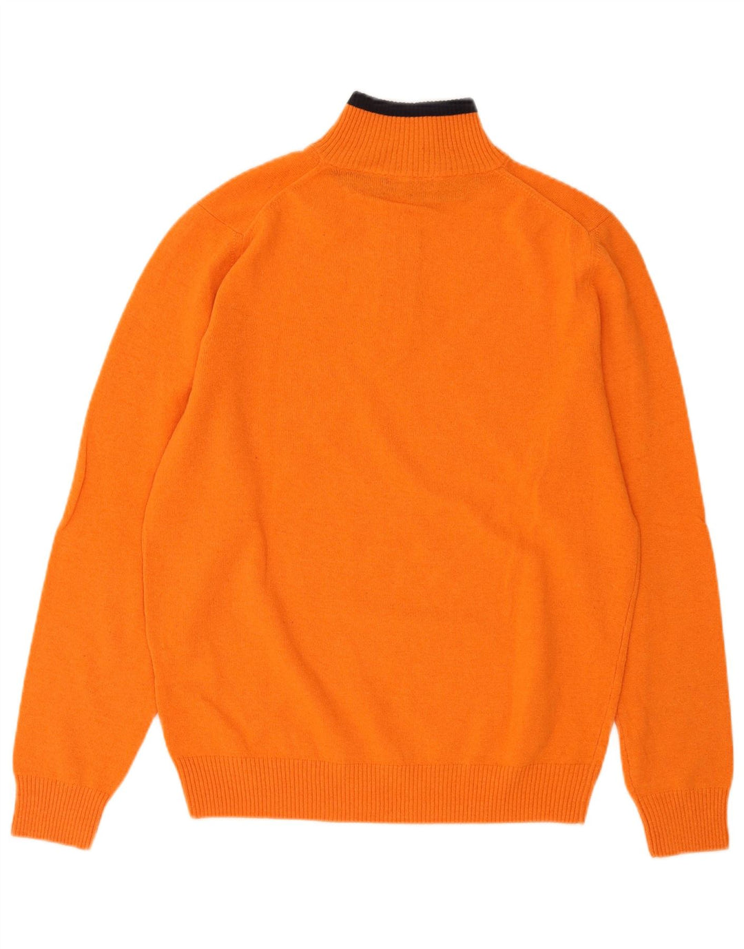 Sergio Tacchini Herren-Pullover mit Reißverschluss am Hals, große orangefarbene Wolle