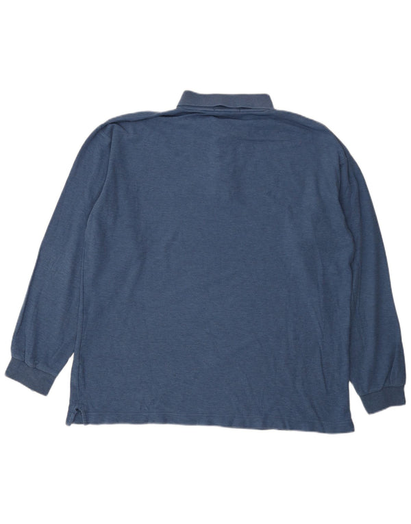 FILA Mens Long Sleeve Polo Shirt IT 54 XL Blue Cotton