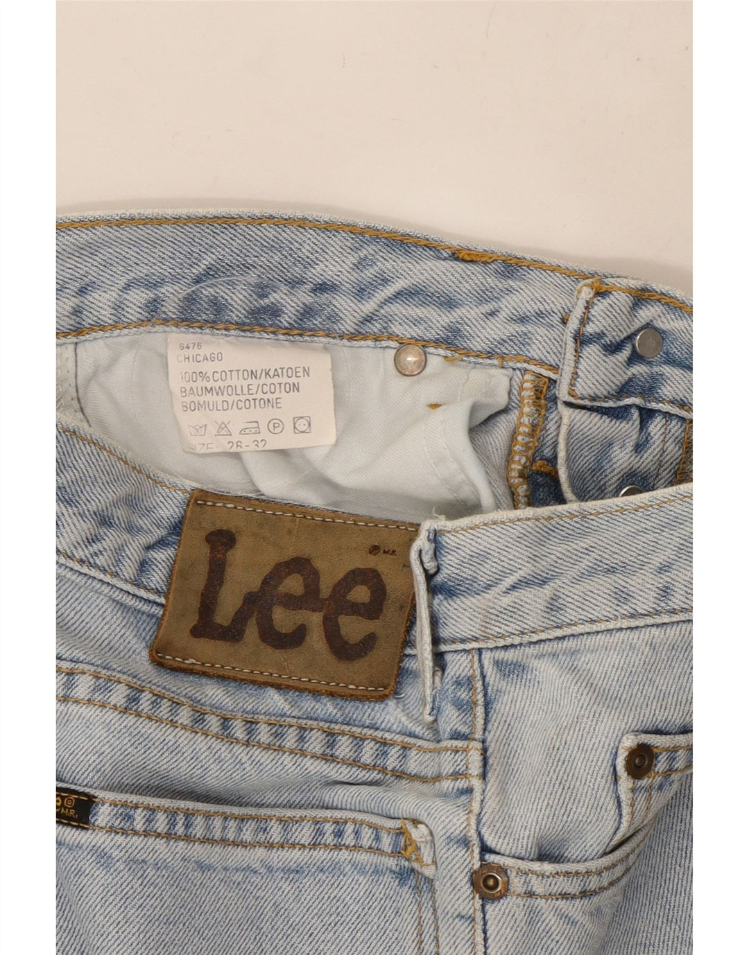 LEE Damen Straight Jeans W28 L27 Blaue Baumwolle
