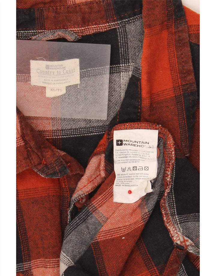 Mountain Warehouse Herren-Flanellhemd XL, rot karierte Baumwolle