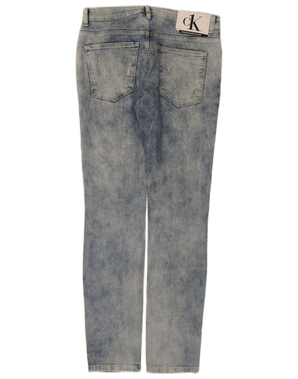 Calvin Klein Herren Distressed Slim Jeans W31 L32 Blaue Baumwolle