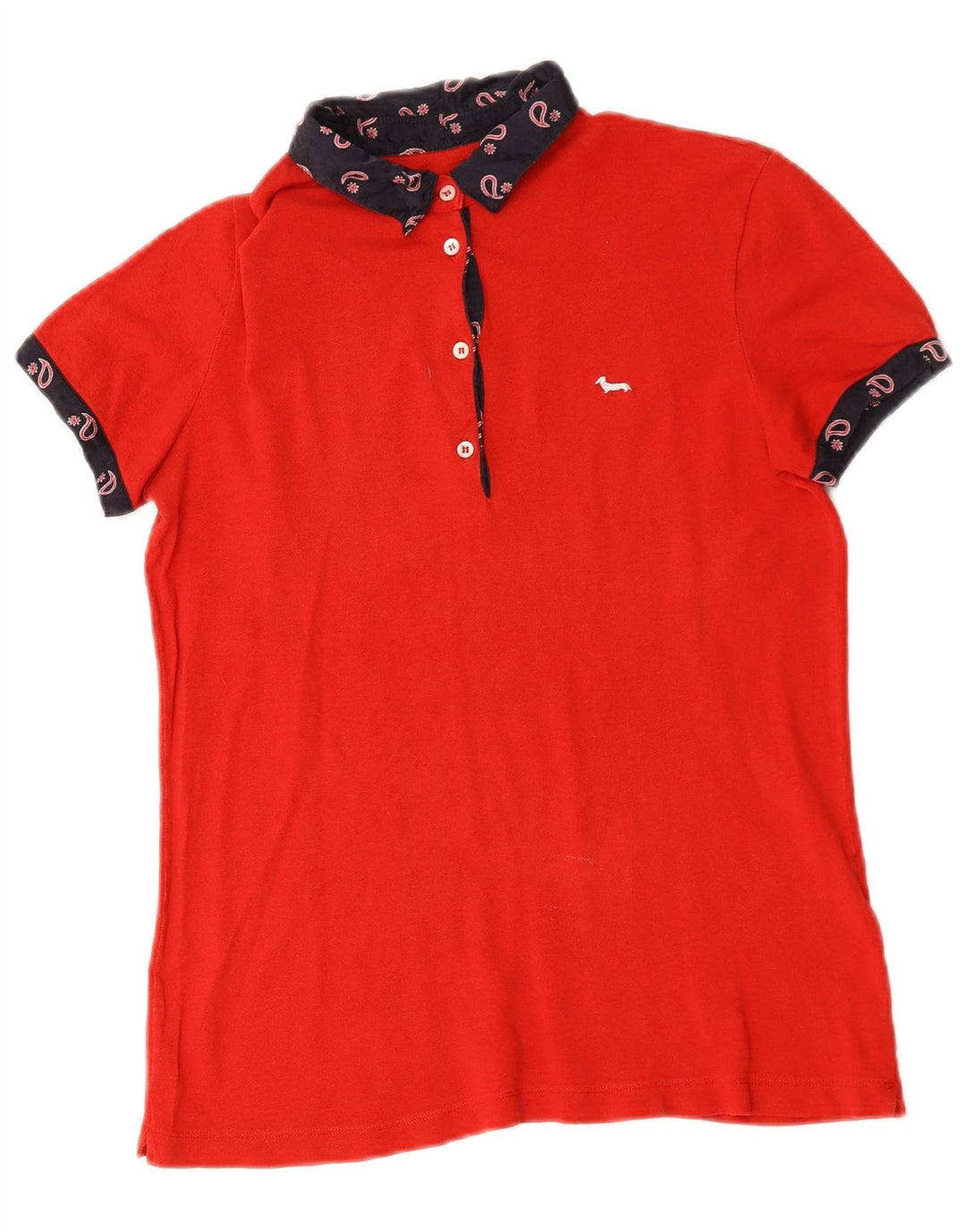 Harmont & Blaine Damen Poloshirt UK 12 Medium Red Paisley