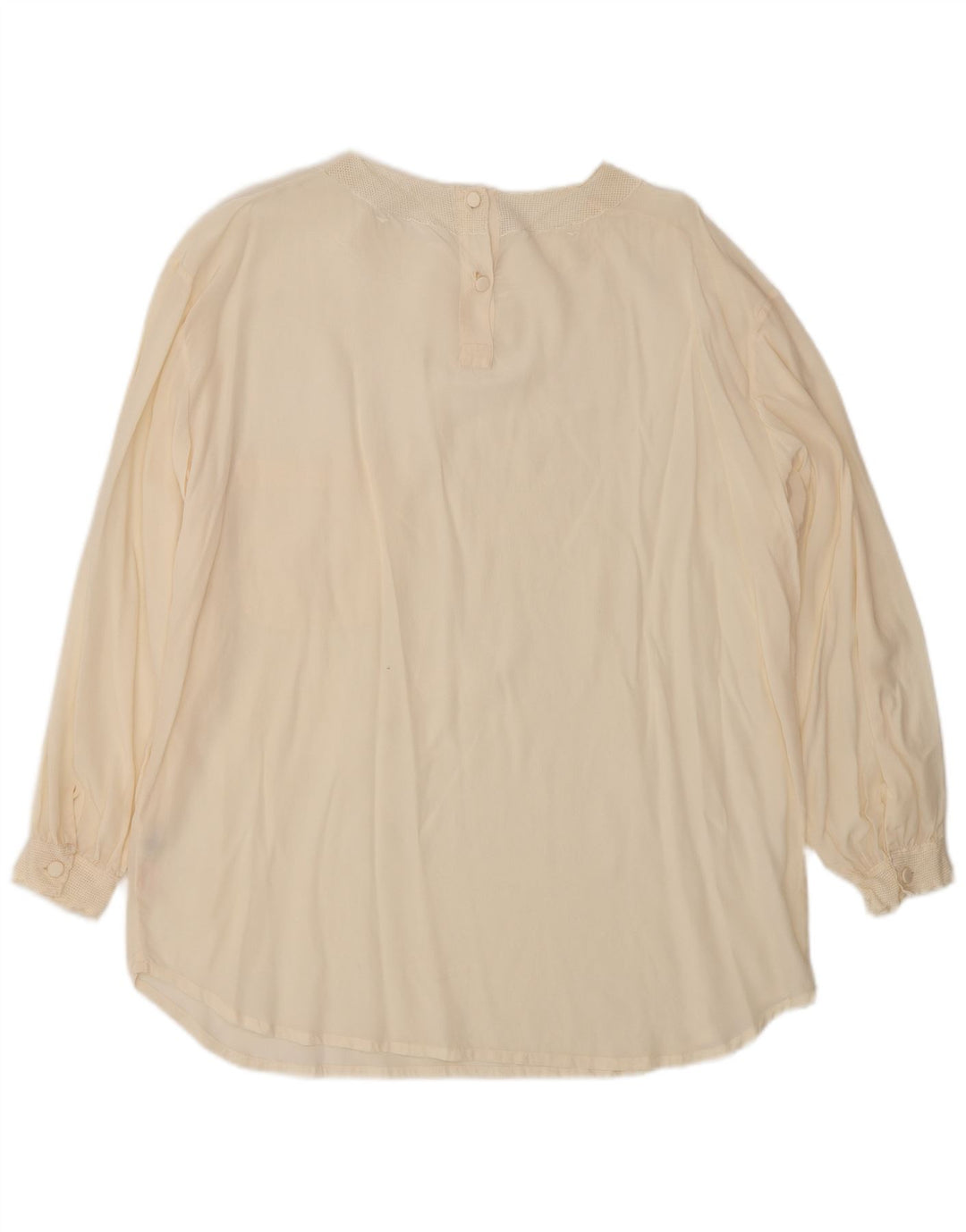 Vintage Damen übergroße Bluse Top UK 14 Medium Off White Seide