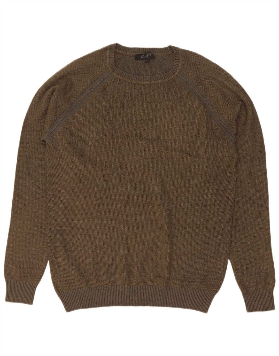 Liu Jo Herren-Pullover mit Rundhalsausschnitt, groß, Khaki, Viskose