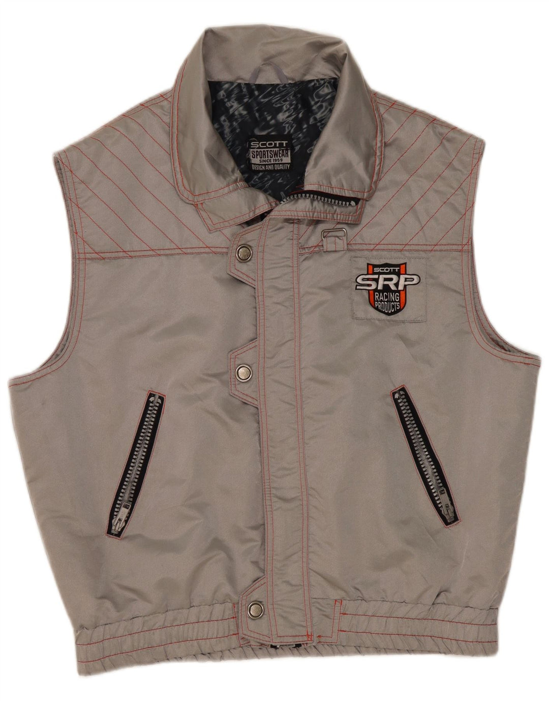 Scott Herren-Gilet mit Grafik, UK 42, XL, Grau, Polyamid
