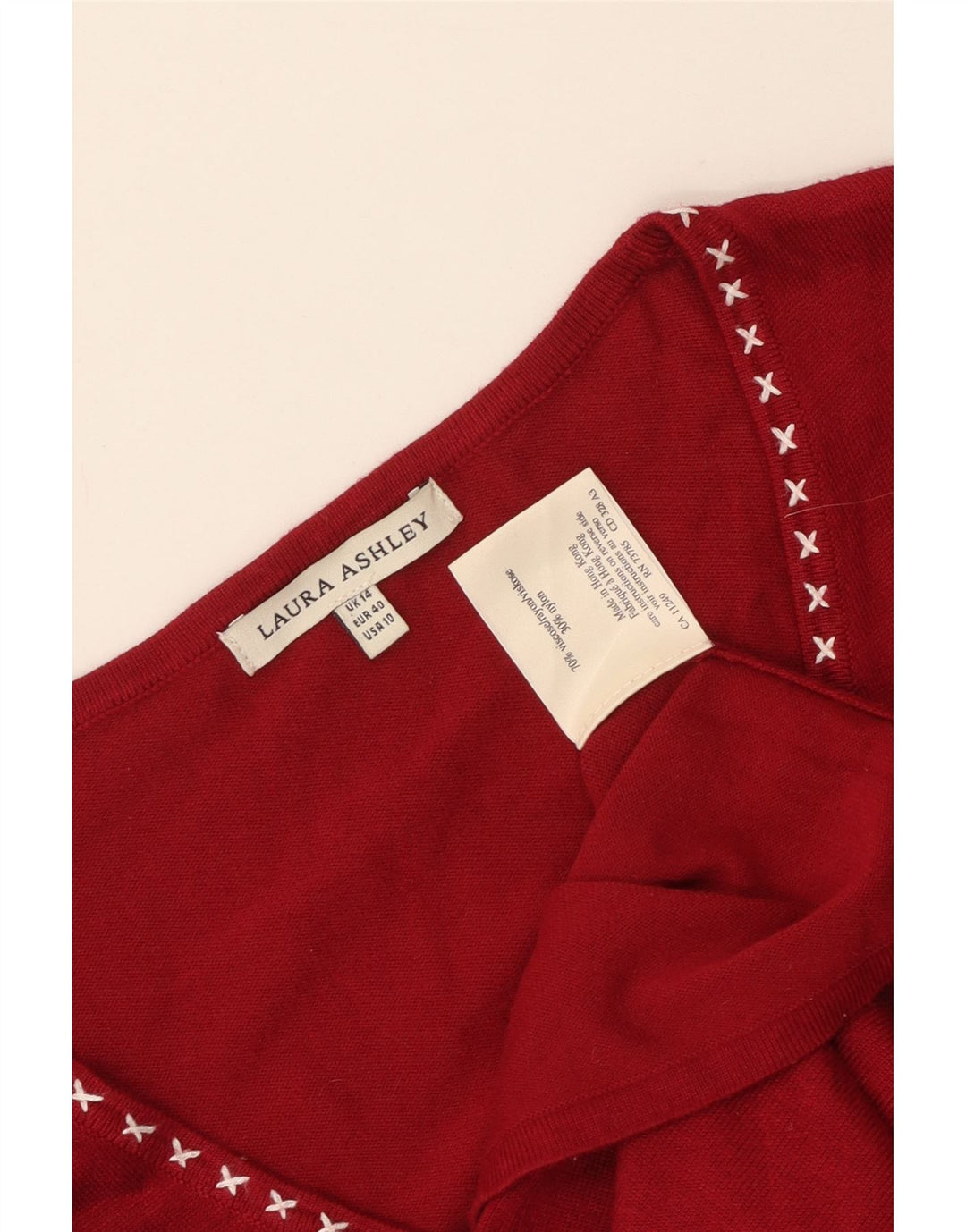 LAURA ASHLEY Damen Strickjacke UK 14 Mittelrote Viskose