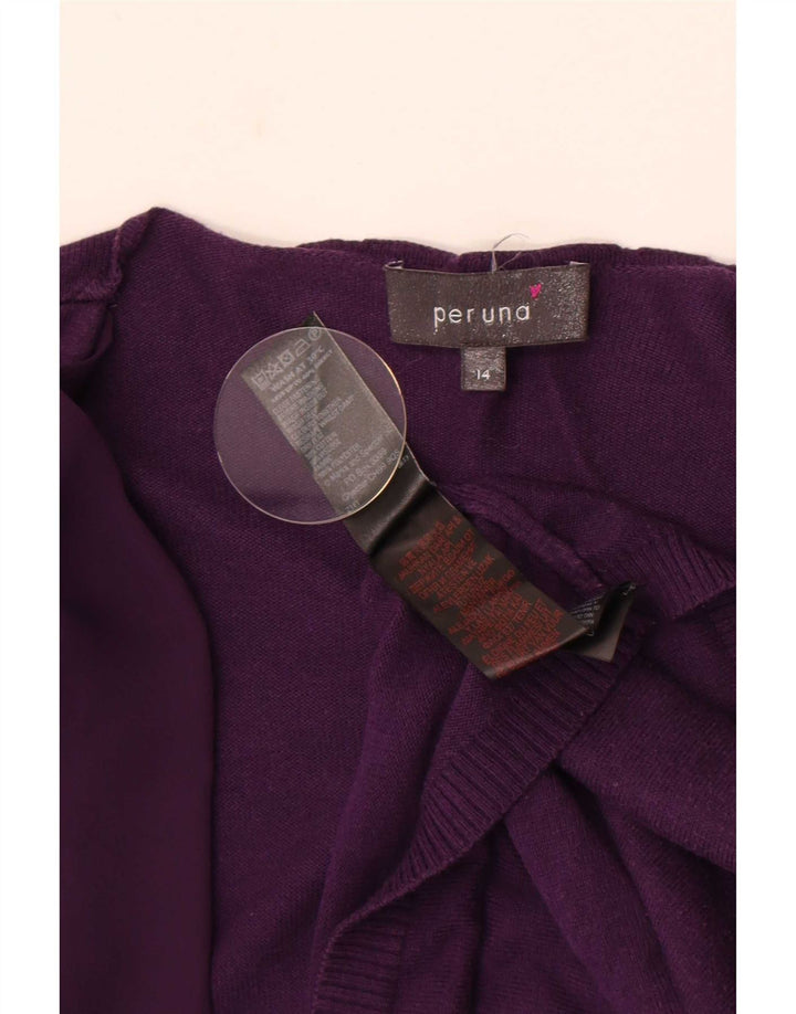 Marks & Spencer Offener Damen-Cardigan-Pullover UK 14 Mittellila Baumwolle