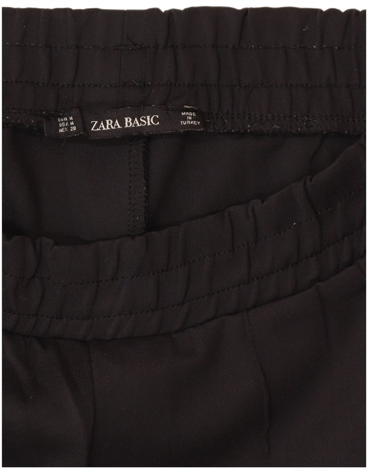 Zara Damen-Trainingshose UK 12 Mittelschwarzes Colourblock-Polyamid