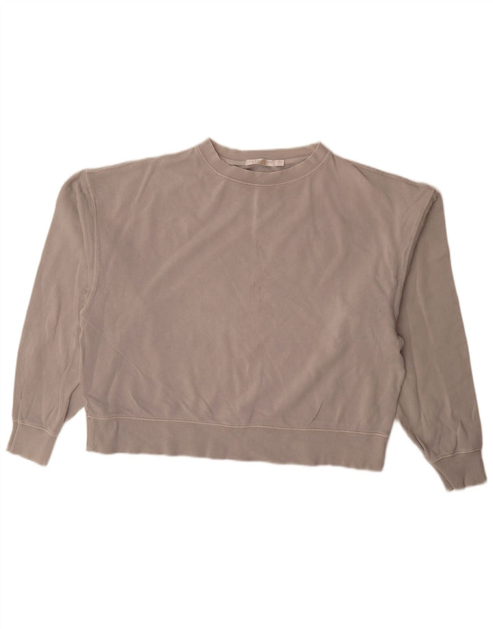 Übergroßer Sweatshirt-Pullover für Damen von Zara, Größe 40, Größe L, Grau, Baumwolle