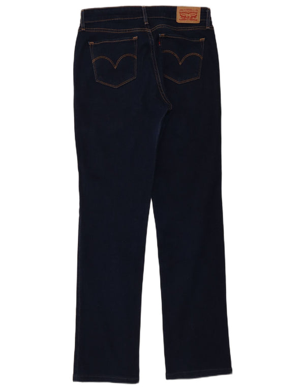 Levi's Damen 714 Straight Jeans W28 L30 Marineblaue Baumwolle