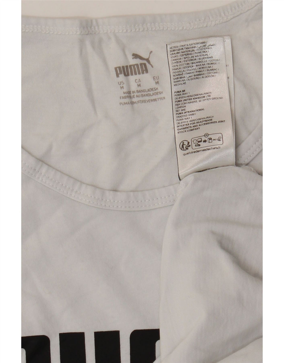 Puma Damen Graphic Vest Top UK 14 Mittelweiße Baumwolle