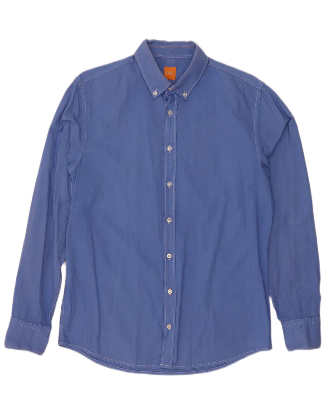 Hugo Boss Herren-Slim-Fit-Hemd, groß, aus blauer Baumwolle