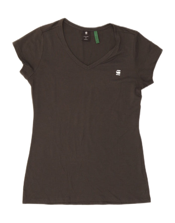 G-Star Damen T-Shirt Top UK 12 Medium Khaki Baumwolle