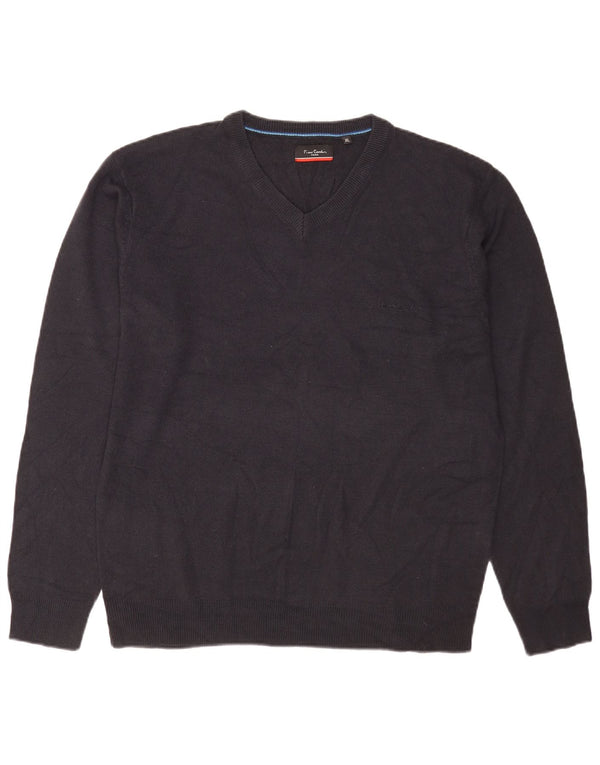 Pierre Cardin Herren-Pullover mit V-Ausschnitt, XL, Marineblau, Acryl