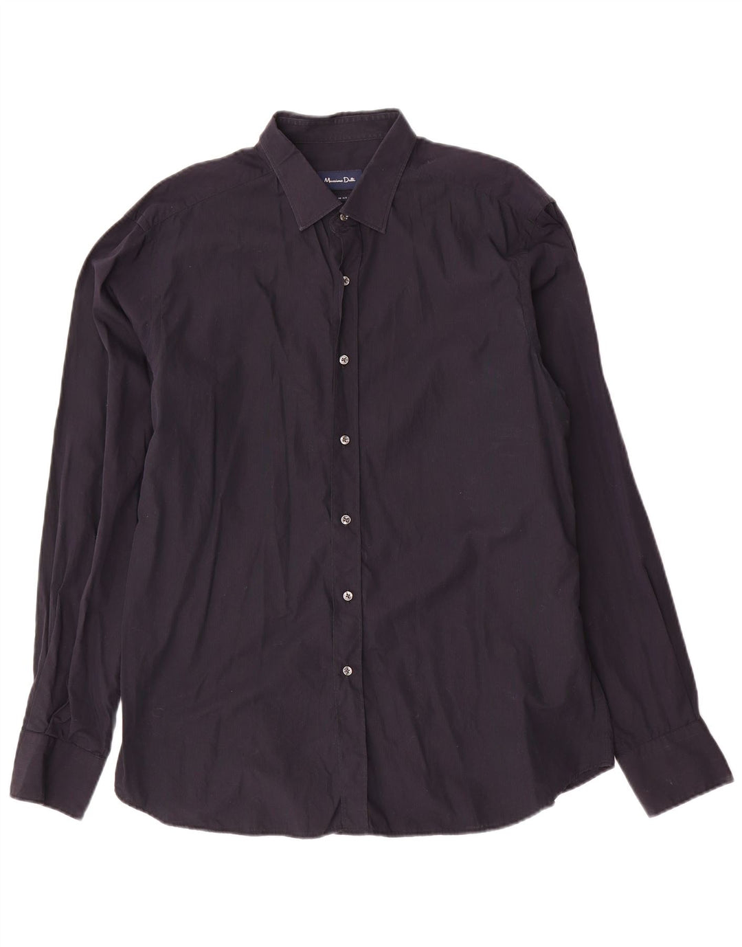 MASSIMO DUTTI Herren Slim Fit Hemd XL Marineblau Baumwolle